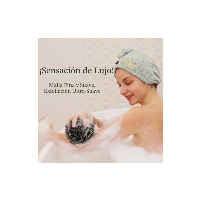 Esponja grande de lufa de 70 g, estropajo corporal, esponja