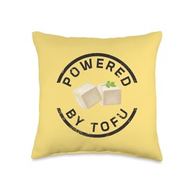 Cute Tofu Vegan Meatless Vegetarian Powered by Tofu Costume Throw Pillow
