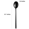 Steel Black Soup Spoon, Long Handled Great Circle Spoons,Korean Long