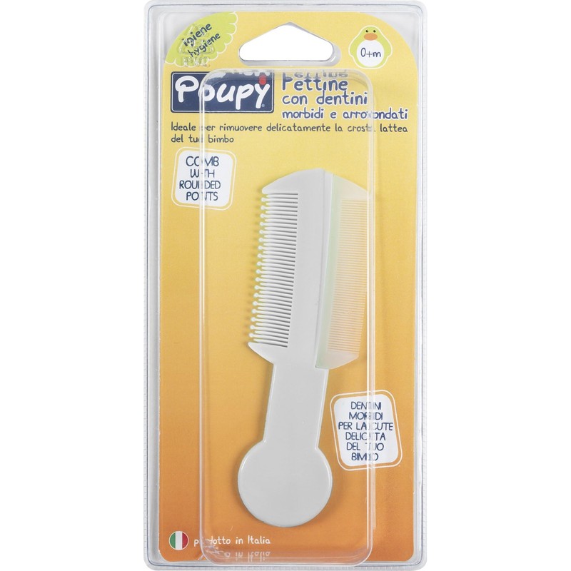 poupy 153.6 Comb with Rounded Teeth Soft and, Assorted Colours