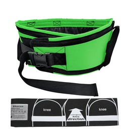 Ehucon Premium Gait Belt with Handles and Caregiver Assistance Knee Strap - Transfer Belt for Elderly and Disabled, Medical Gait Belts for Seniors (Green, L)
