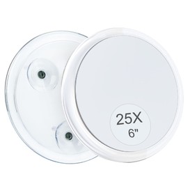 MIYADIVA Espejo de aumento, ventosa de espejo de aumento de 25 aumentos para un fácil montaje, uso para aumento de espejo de maquillaje, espejo de aumento de viaje de 25 aumentos en el espejo de baño para quitar puntos negros de 6 pulgadas