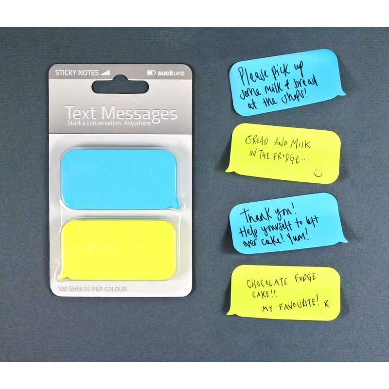 SUCK UK Text Message Shaped Sticky Notes