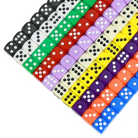 YOUSHARES 100 Pcs Multi-Color Dice Set – 10 Assorted Color with 10 Pcs Each, 16mm D6 Standard Dice with Extra Carrying Bag, Perfect for Board & Dice Games: Tenzi, Yahtzee and Other Casino Games