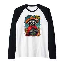 Viva El Rodeo Vaquero Mexican Rodeo Raglan Baseball Tee