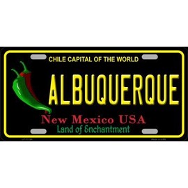 Albuquerque New Mexico Black State Metal License Plate