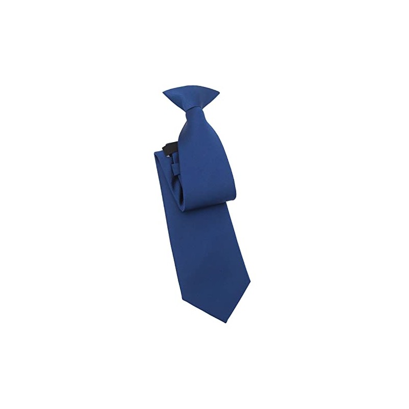 DQT Men's Plain Twill Wedding Formal Clip On Tie -