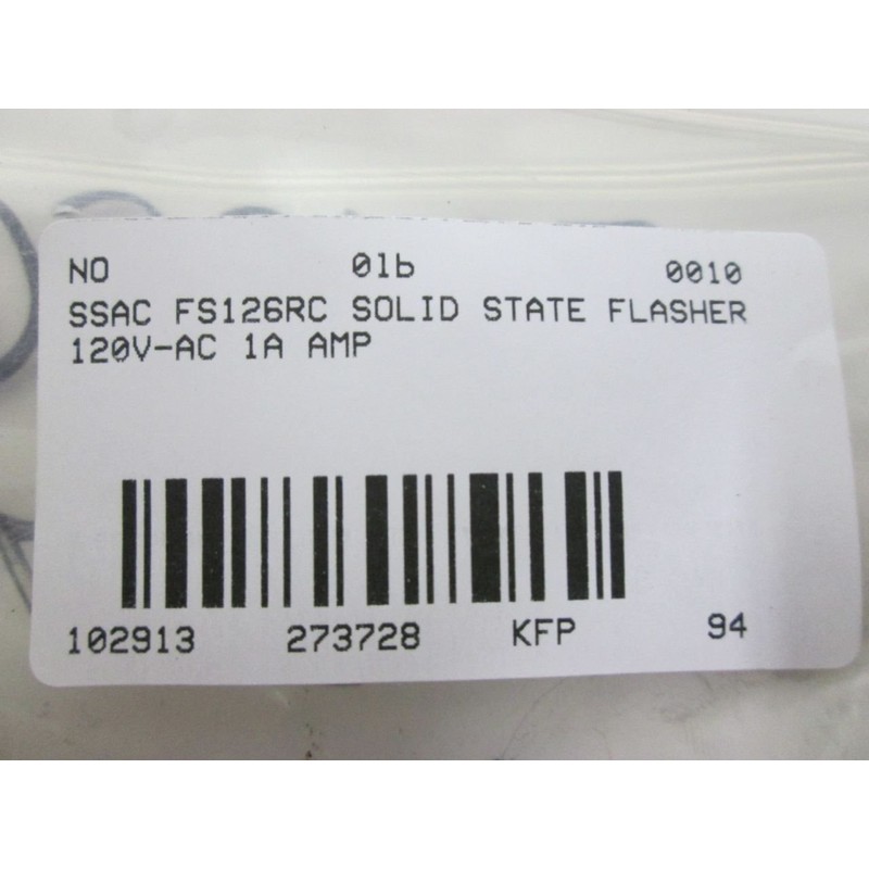 NEW SSAC FS126RC SOLID STATE FLASHER 120V-AC 1A AMP D273728