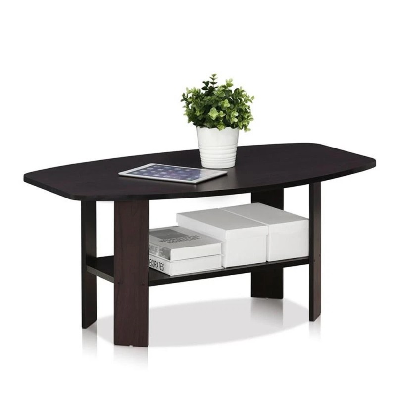 Furinno Engineered Wood Simple Design Coffee Table in Dark Walnut