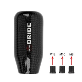 JDM Universal V5 Bride Black Real Carbon Fiber Car Gear Stick Shift Knob for MT Manual M12 M10 M8