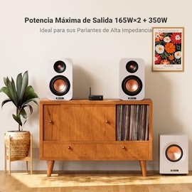 Fosi Audio BT30D Pro - Amplificador de Subwoofer 2.1 Canales, con TPA3255 de 165 W x 2+350 W, Bluetooth 2.1 y Control de Agudos y Graves, para Altavoc
