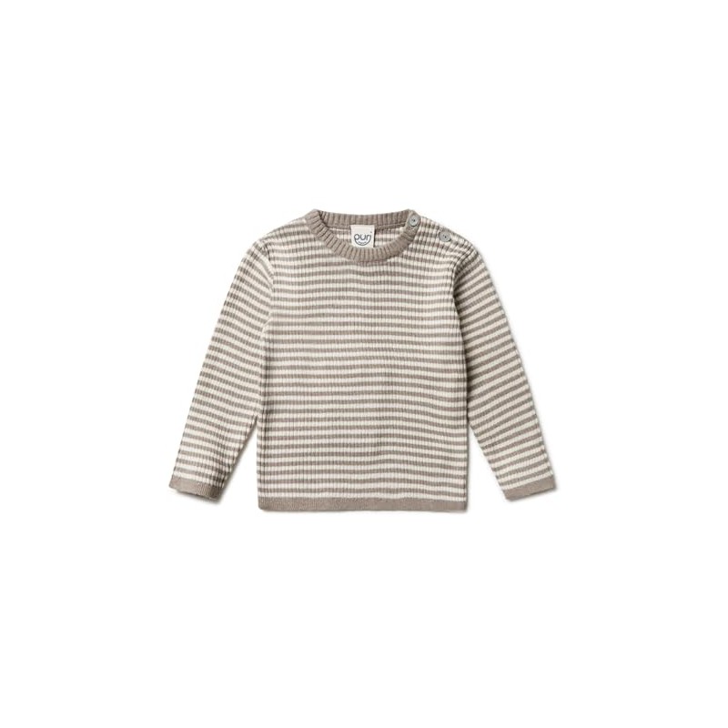 Puri Organic Children's Pullover Rib Knit Striped Organic Cotton Silk,