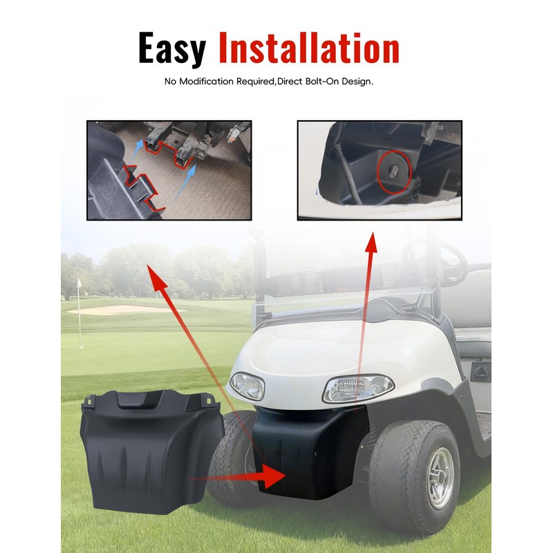 LUXEMOTO Front Bumper Cover for E-ZGO RXV, Plastic Guard Bumper