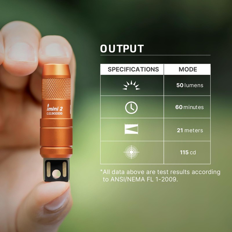 OLIGHT IMINI 2 EDC Rechargeable Keychain Flashlight, 50 Lumens Compact