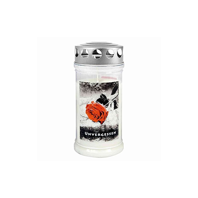 Gedenkkerze 170x75mm M9 ROSE/UNVERGESSEN, 4Tage