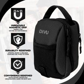 DiVU Magnetic Gym Bag for Men & Women | Crossbody Sling Bag | Small Workout Backpack with Magnetic Attachment | Keep Essentials Off Dirty Floors | Fanny Pack for Gym, Travel, Work, and Sports (Black)