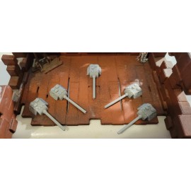 Hot Wheels Mad Max, Gaslands, Panther inspired Tank Turrets 5 items Silver 3d printed. 1/64