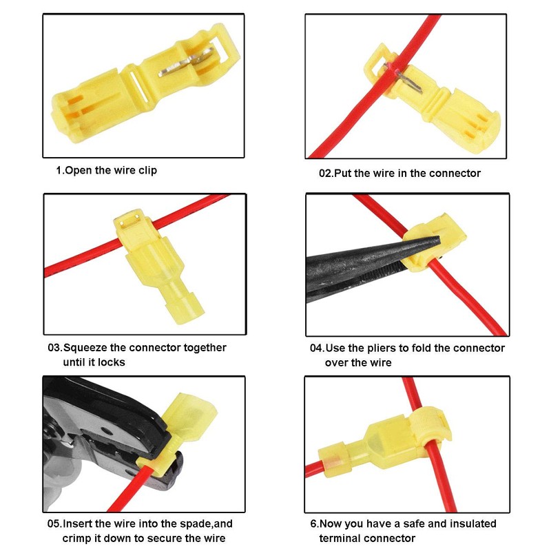TOOHUI 120 Piece Set T Wire Connectors, Flat Terminals, Electrotap