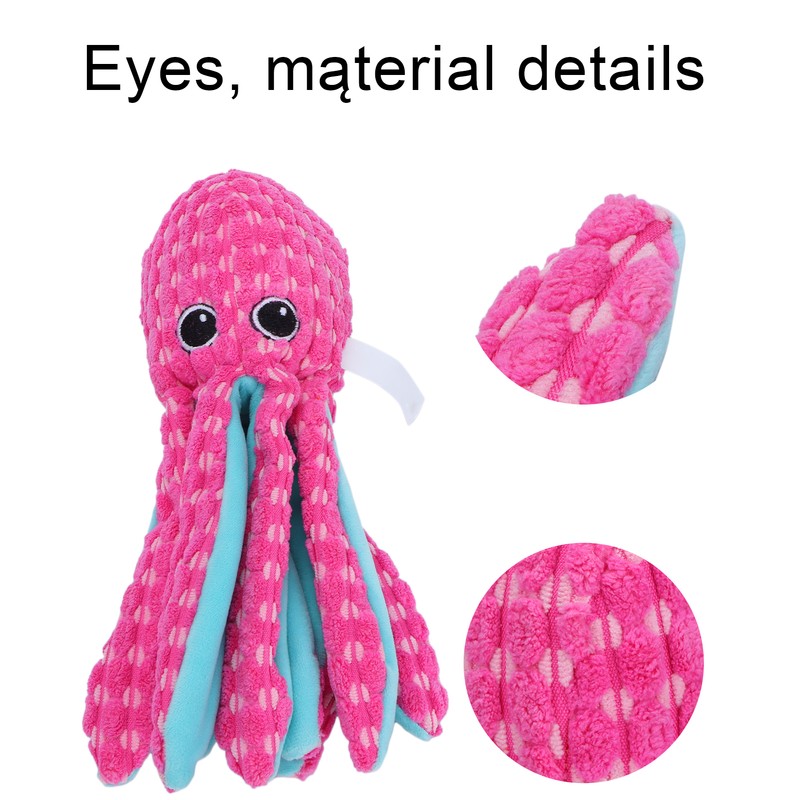 Pet Corduroy Octopus Vocal Toy Puppy Biting Training Toy for