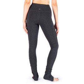Yogipace Women's 34" High Waisted Goddess Extra Long Yoga Over The Heel Leggings,Charcoal,Size L