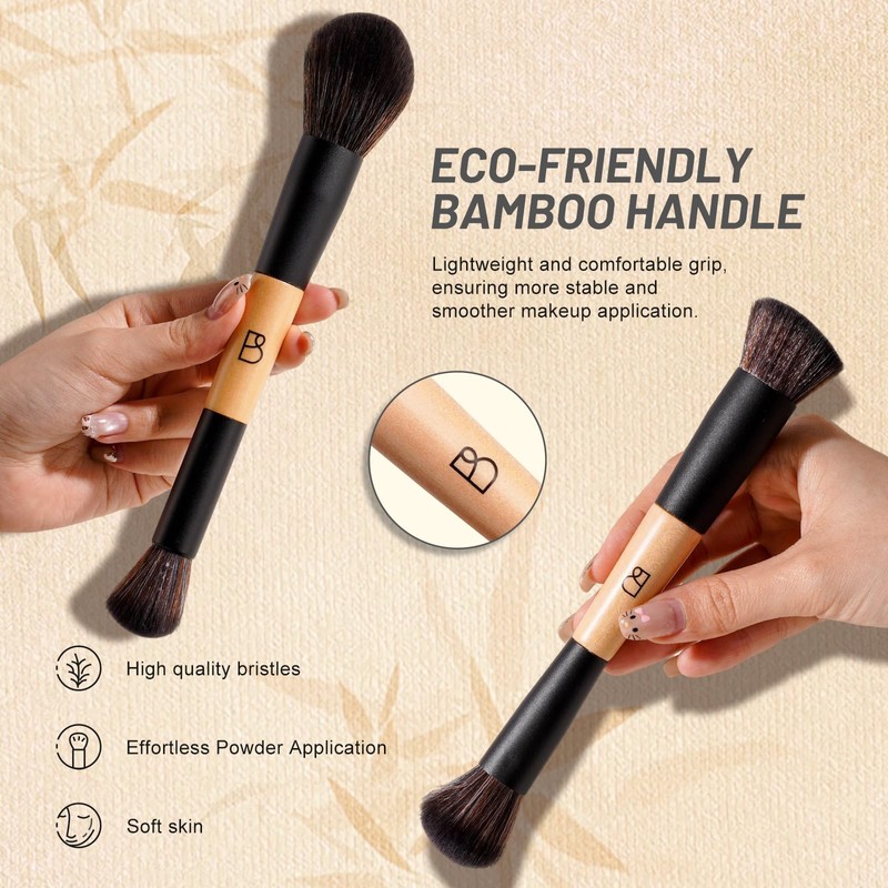 BS-MALL Double-ended Makeup Brush Set With Concealer Brush & Foundation