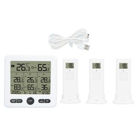 TS‑6210 3 in 1 Wireless Thermometer Hygrometer Indoor Outdoor Temperature Gauges with Alarm