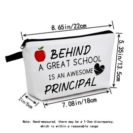 MoCaliduccious Principal Funny Makeup Bag for Travel Toiletries Zipper Storage Bag Makeup Bag, Principal Retirement Goodbye Farewell Gifts, Birthday Thanksgiving Gifts for Assistant Principal