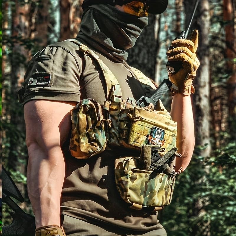 YAKEDA Tactical Chest Mini Rig Vest with Magazine Pouch Adjustable