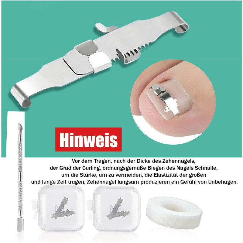 Esshogo 1 Set Ingrown Toenail Tools, Nail Correction Buckle, Patch