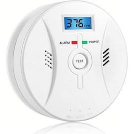 Advanced Carbon Monoxide Detector with LCD Display for Room & Hotels & Restaurants - 85 dB Alarm, Easy Setup