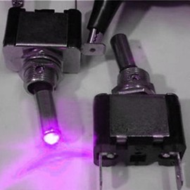 E Support 12V 20A AMP Purple LED Light Rocker Toggle Switch SPST ON/Off Car Motor Pack of 5