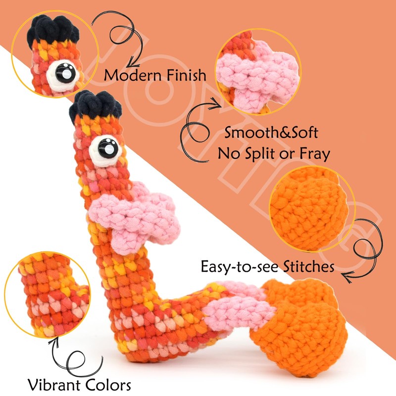 50g Rainbow Beginner Crochet Yarn for Crocheting and Knitting Multicolor