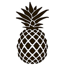 Pineapple Vinyl Sticker Decals (Pack of 2) for Car Bumper Window Laptop Tablet Phone (4" x 2.1", Black)