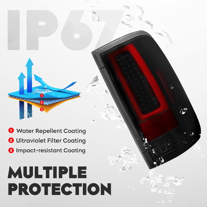 LED Tail Lights Assembly + 3rd Third Brake Cargo Lamp