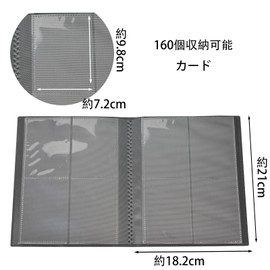 6KJFEIWG Card Case Trading Card Files (Holds 160 Cards), Card Binder, Trading Card Case File 4 Pockets (Black)