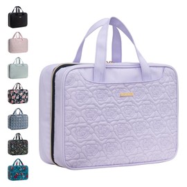 Everfun Hanging Travel Toiletry Bag for Women Traveling With Leakproof Compartment Makeup Cosmetic Organizer Dopp Kit Travel Accessories Essentials Must Have