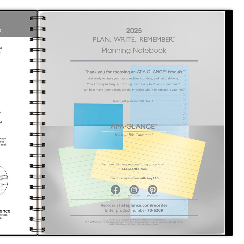 AT-A-GLANCE Undated Planning Notebook with Reference Calendars, 8.5" x 11",