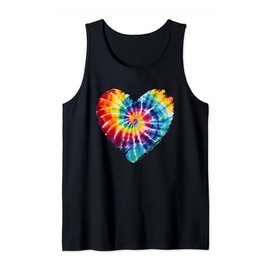 Colorful Tie Dye Heart Paint Brush Gift Tank Top