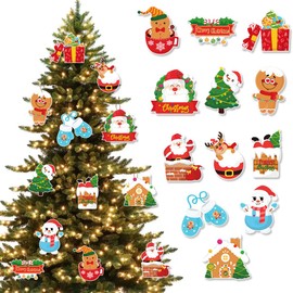 Norinoya 12PCS Christmas Tree Ornaments Hangings Pendant,Santa Claus Elk Hanging Decorations,Christmas Party Decoration