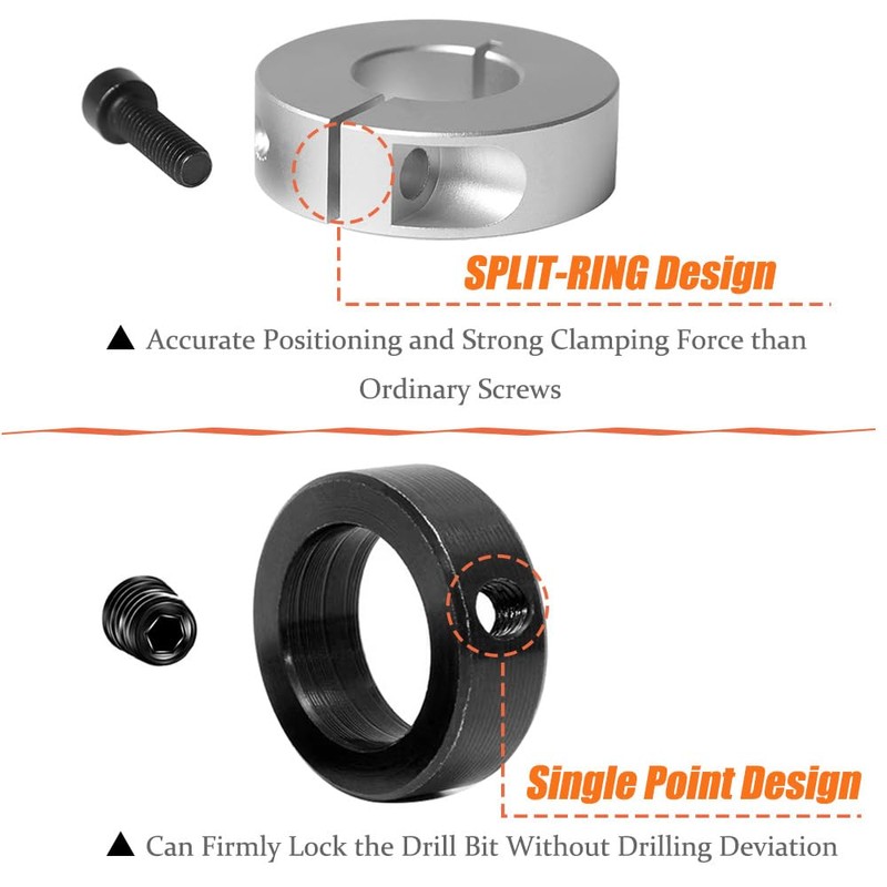Saipor Drill Bit Stop Collar Split Ring Design Drill Bit