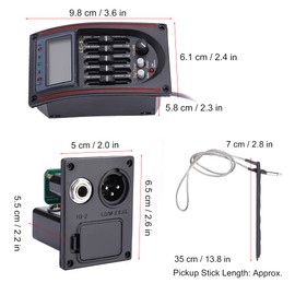 LCD 5 Band Acoustic Guitar Preamp EQ LC-5 Equalizer Tuner Piezo Pickup Equalizer Pickup Tuner for Electric Acoustic Classic Guitar
