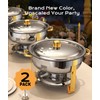 Chafing Dishes for Buffet 2 Pack, 6QT [Worry-Free Assemble] Round