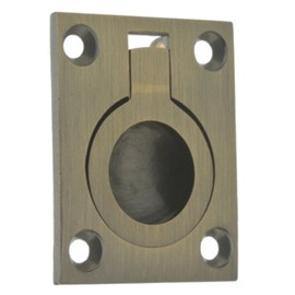 idh by St. Simons 25220-005 Professional Grade Quality Solid Flush Ring Pull, Antique Brass