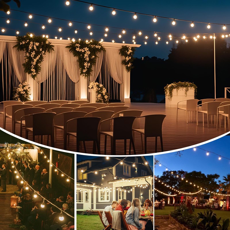 Yusist 120FT Solar String Lights Outdoor Waterproof with Remote, G40