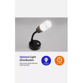 Dream Lighting RV 12 Volt LED Reading Lights Wall Mount USB Port Interior Bedside Lamp 6000K