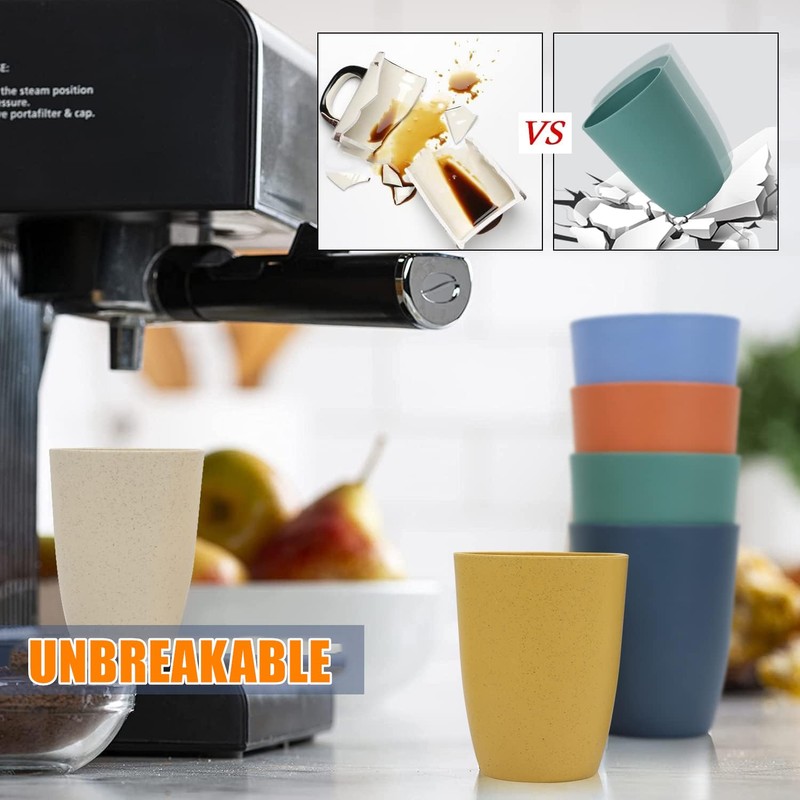 LATERN Pack of 12 Reusable Plastic Cups, 360 ml, Unbreakable