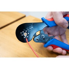 WEICON TOOLS Crimping Pliers 16 mm² HEX, Crimping Pliers for Cables from 0.5-16 mm² (20-5 AWG), Wire End Ferrules, Hex Pressing, Blue/Red