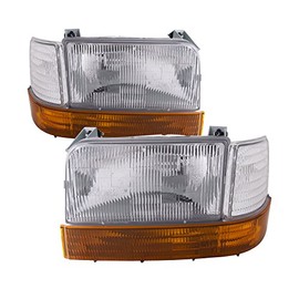 HEADLIGHTSDEPOT Six Piece Headlight Set Compatible with Newmar Dutch Star 1996-2001 Left Right Lamp Set