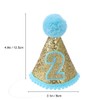 Toyvian 2nd Birthday Hat Glitter Cone Hat Adjustable Tiara Headbands