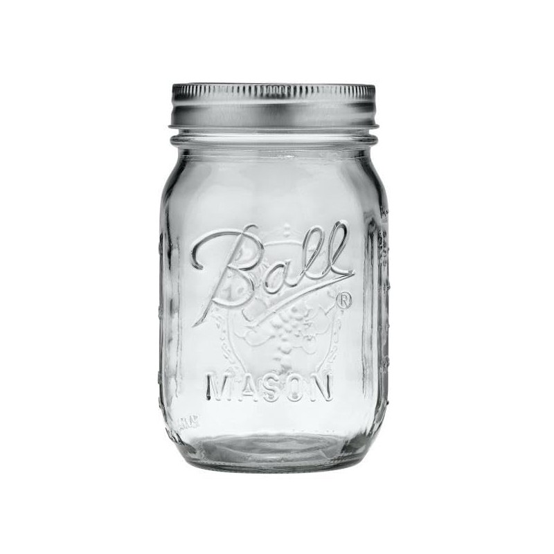 Ball Regular Mouth Pint (16 oz.) Mason Jars with Lids